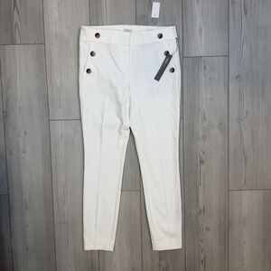 NWT LOFT Sailor Skinny Pant Women's 4 White High Rise READ
